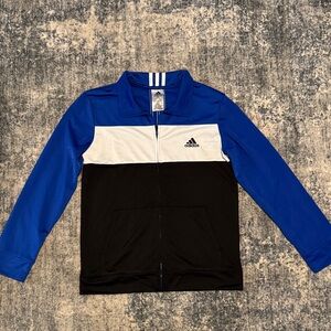 Adidas Black and Blue Zip-Up Jacket